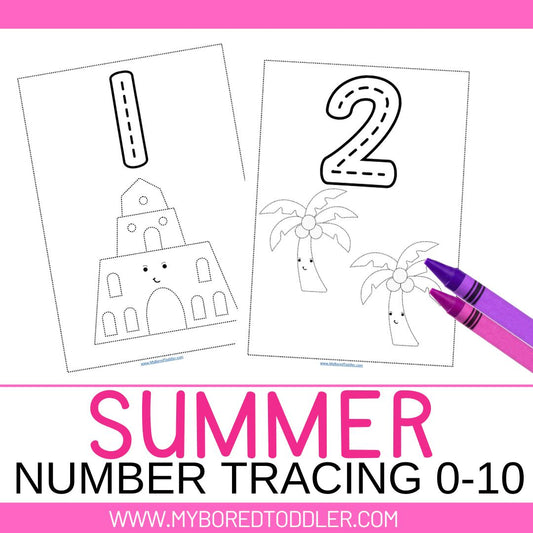 Summer Tracing Sheets Numbers 0-10