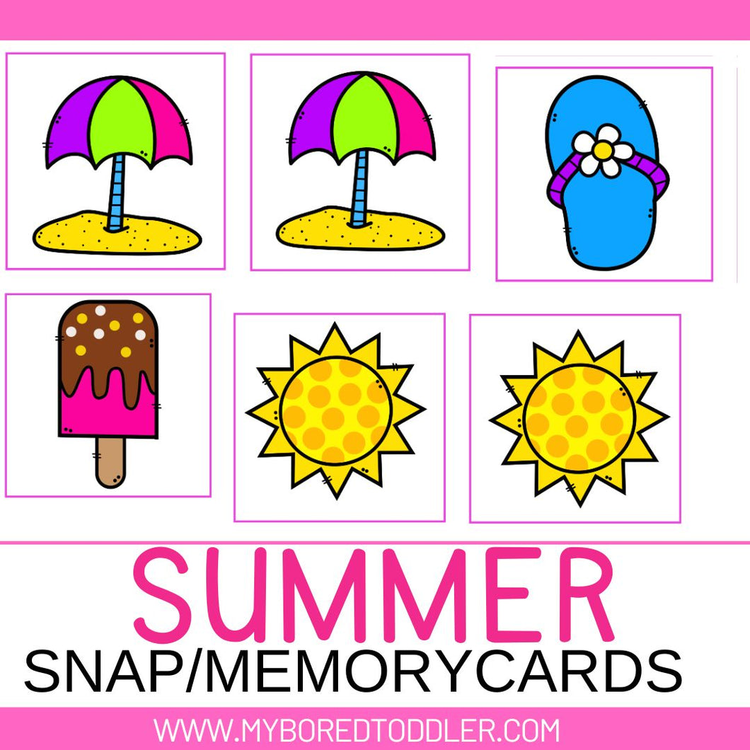 SUMMER Snap / Memory / Matching Cards