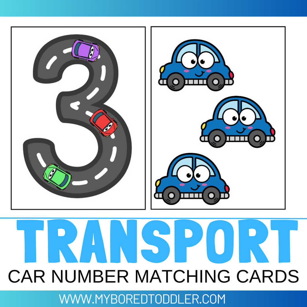 Number Matching Cards 0-10 - CARS / TRANSPORT