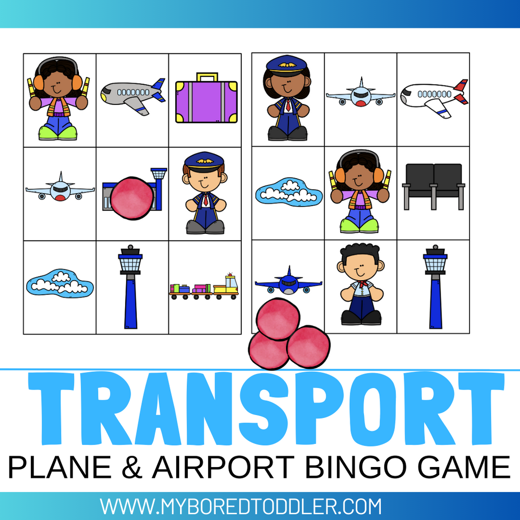 Planes & Airport Bingo Game