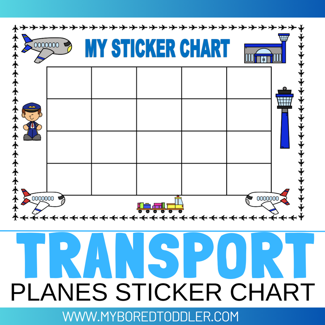 Planes Transport Reward Sticker Chart