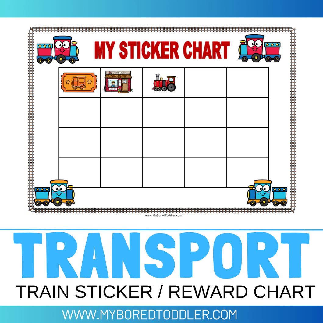 Trains Transport Reward Sticker Chart