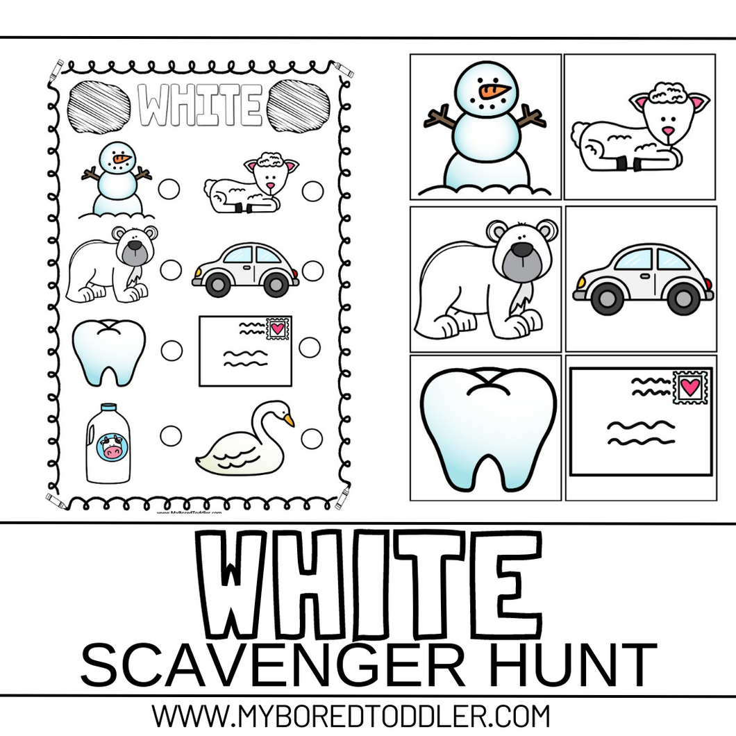 WHITE colors scavenger hunt