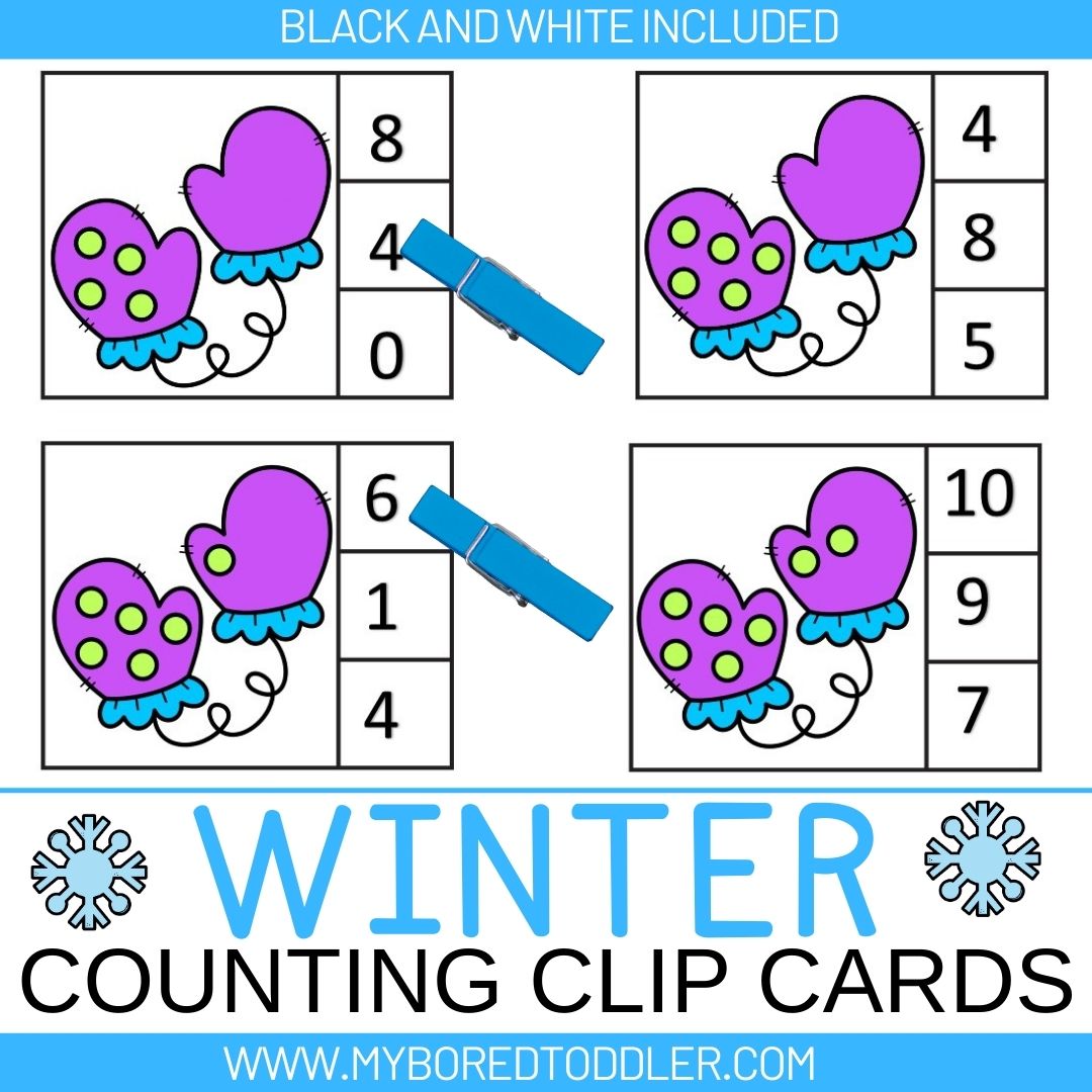 Winter - Mittens Counting Clip Cards 0-10