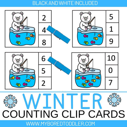 Winter - Counting Clip Cards Bundle
