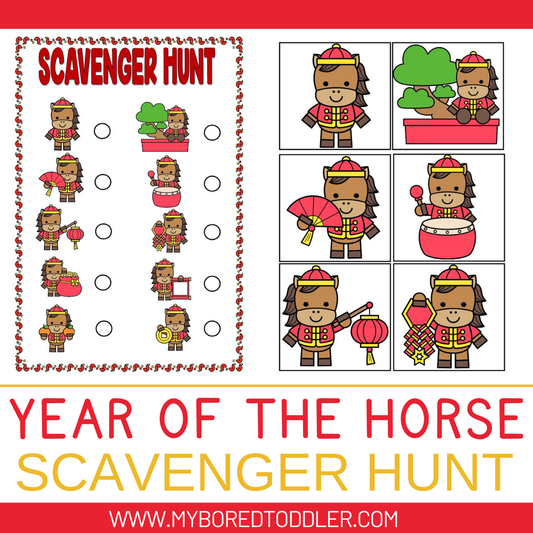 Year of the HORSE Chinese New Year / Lunar New Year Scavenger Hunt