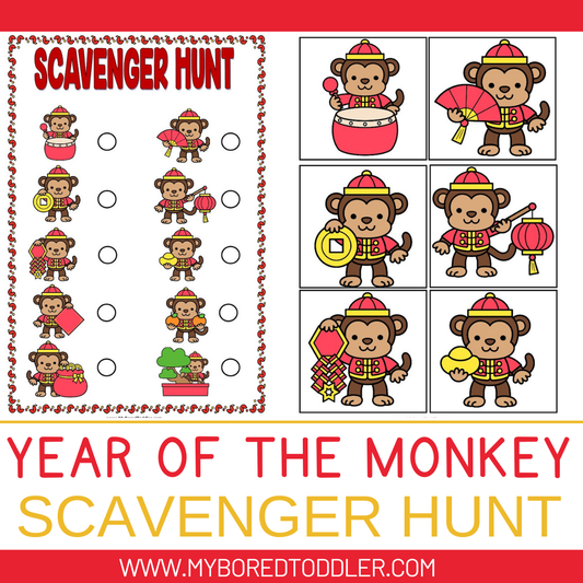 Year of the MONKEY Chinese New Year / Lunar New Year Scavenger Hunt