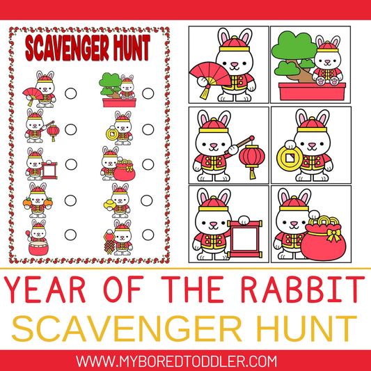 Year of the RABBIT Chinese New Year / Lunar New Year Scavenger Hunt