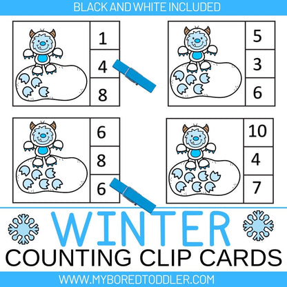 Winter - Counting Clip Cards Bundle