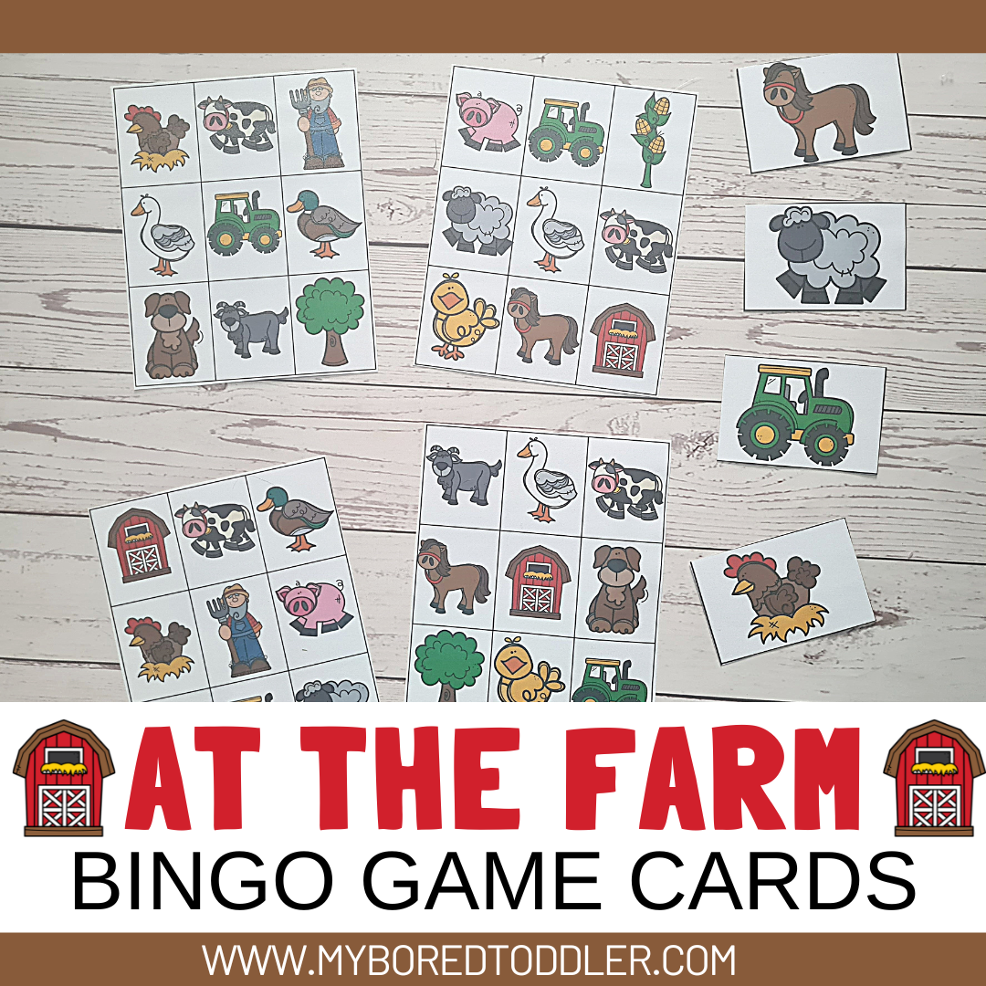 Toddler Preschool FARM THEMED Bingo Game – My Bored Toddler