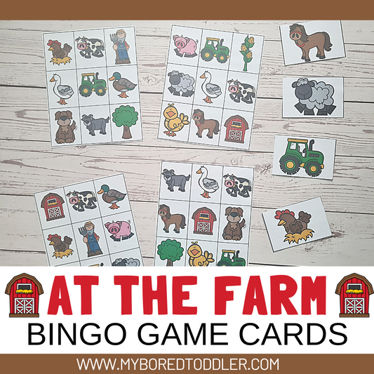 Toddler Preschool FARM THEMED Bingo Game