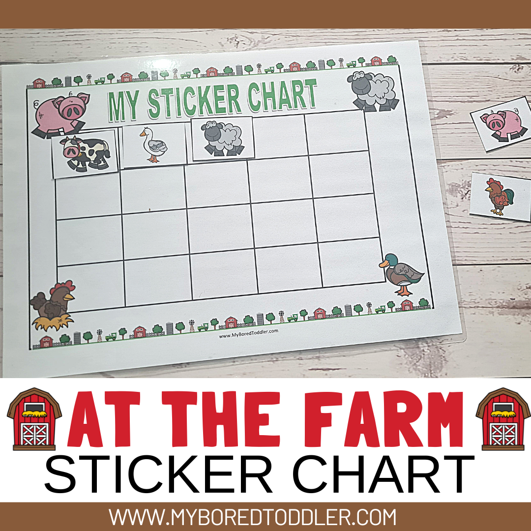 FARM THEMED Sticker Reward Chart FREE Printable – My Bored Toddler