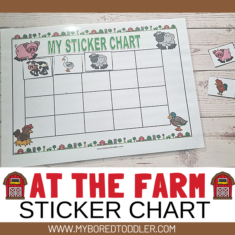 FARM THEMED Sticker Reward Chart FREE Printable – My Bored Toddler