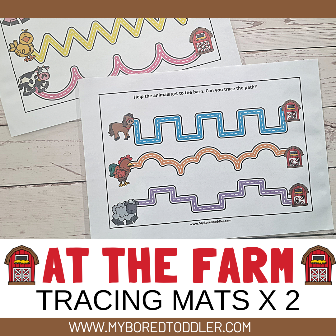 FARM THEMED Fine Motor Tracing Mats Printable