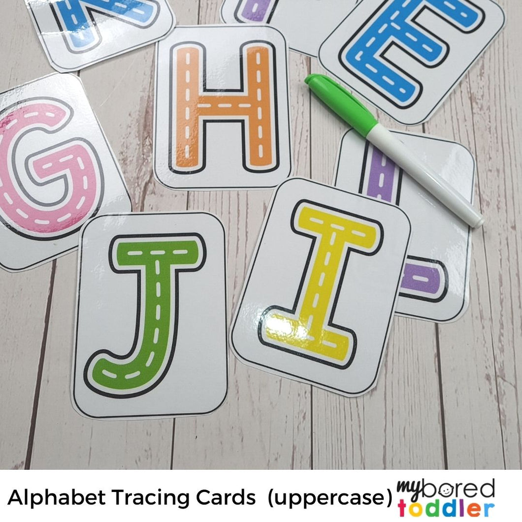 Alphabet Tracing Cards Uppercase Color