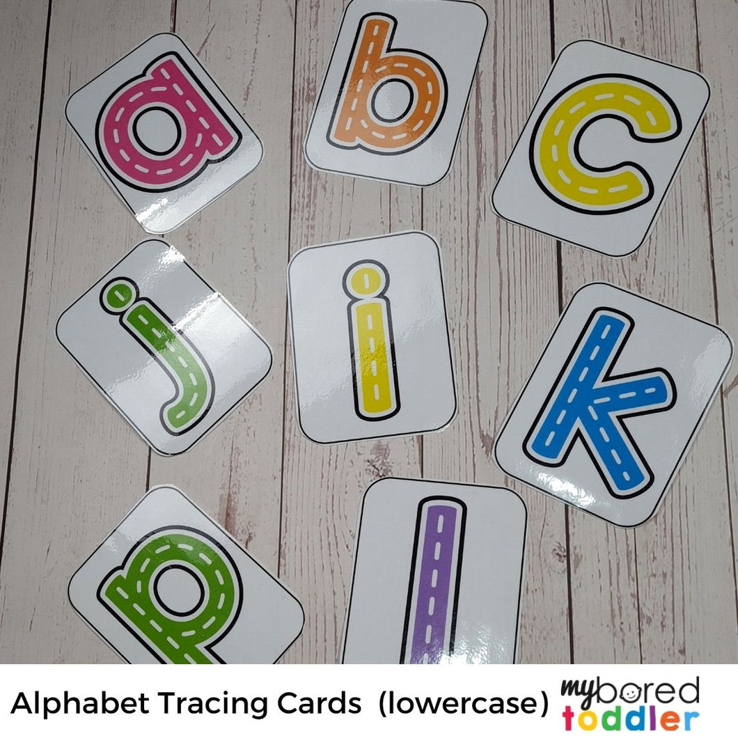 Alphabet Tracing Cards Lowercase Color