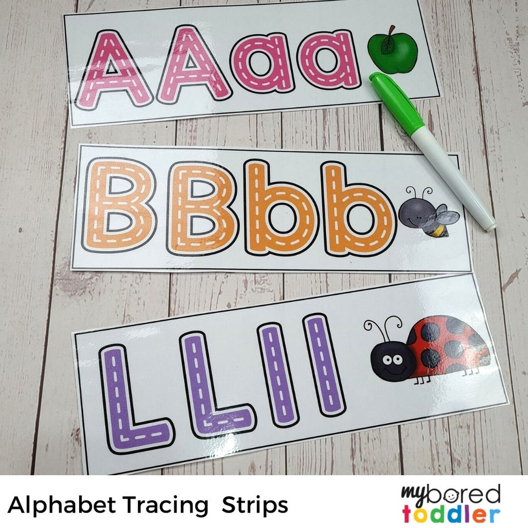 Alphabet Tracing Strips Color