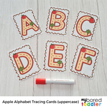 Load image into Gallery viewer, Autumn / Fall Apple Alphabet Tracing Cards (uppercase)
