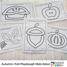Load image into Gallery viewer, Autumn / Fall Playdough Mats Color &amp; Black &amp; White

