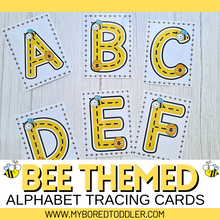 Load image into Gallery viewer, Bee Alphabet Tracing Cards - Uppercase &amp; Lowercase
