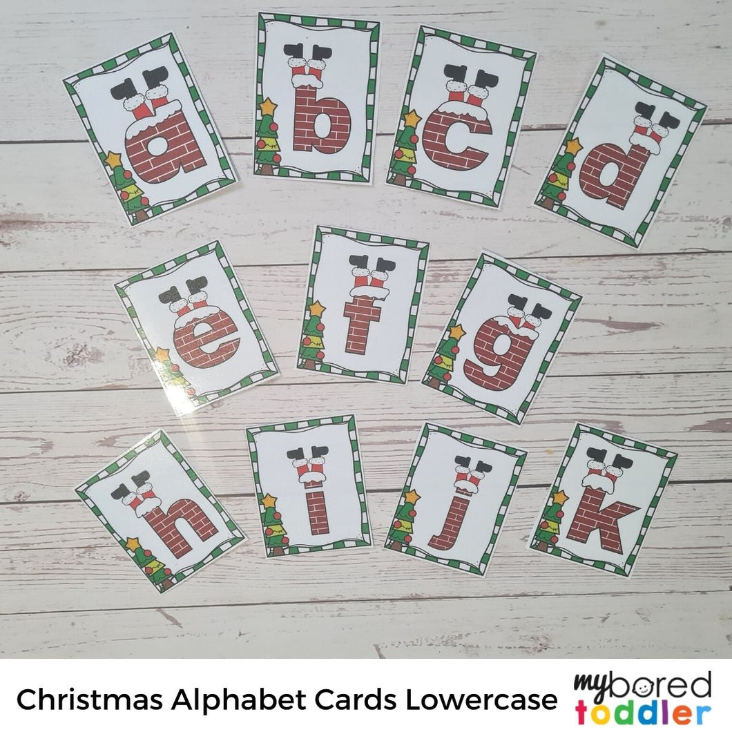 Christmas Santa Alphabet Flashcards Lowercase