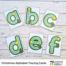 Load image into Gallery viewer, Christmas Alphabet Tracing Cards (lowercase)
