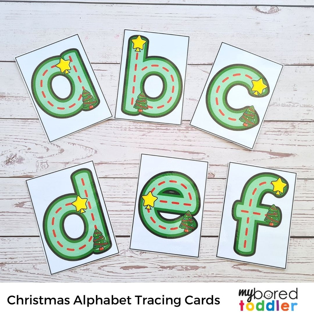 Christmas Alphabet Tracing Cards (lowercase)