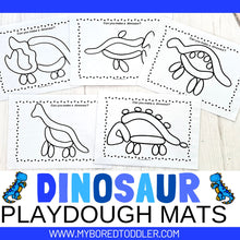Load image into Gallery viewer, Dinosaur Playdough Mats Color &amp; Black and White
