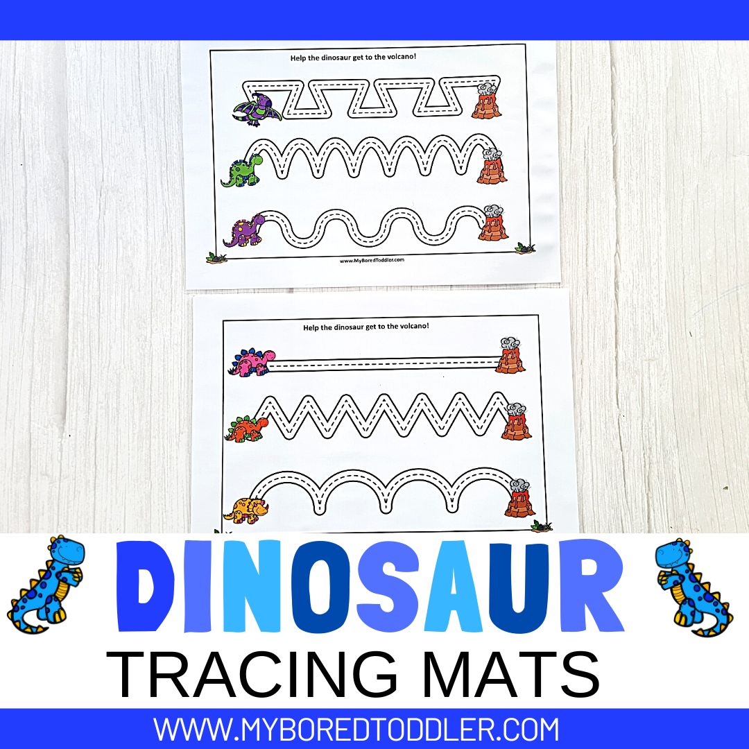 Dinosaur Tracing Mats – My Bored Toddler