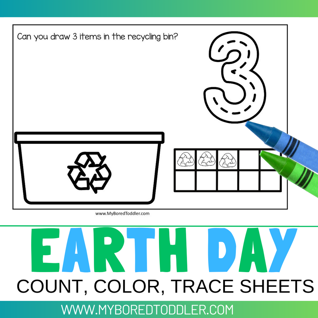 Earth Day , Count, Color, Trace & Draw Sheets