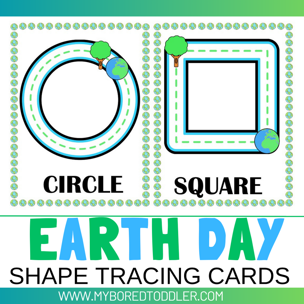 Earth Day Shape Tracing Cards