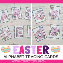 Load image into Gallery viewer, Easter Alphabet Tracing Cards - Bunny Design Lowercase &amp; Uppercase
