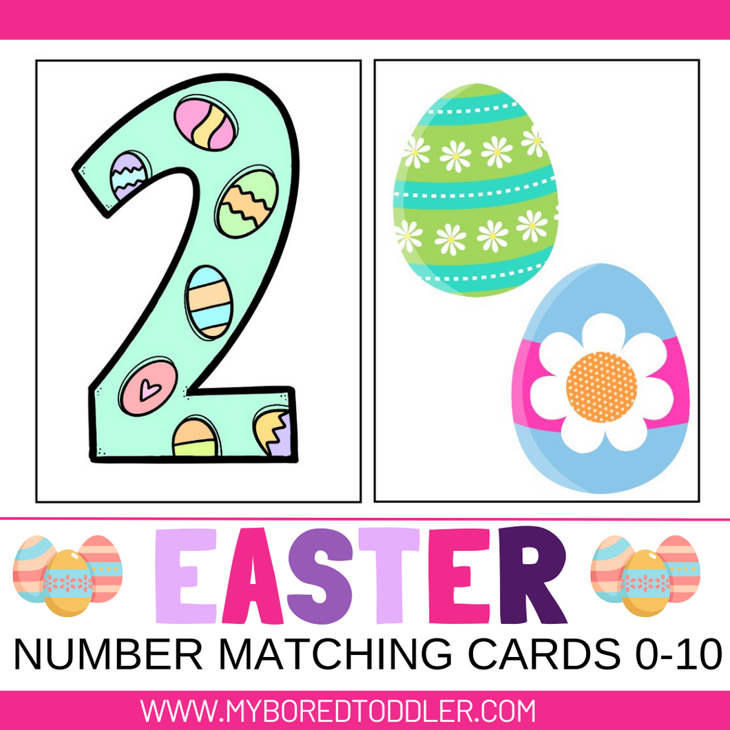 Easter Number Matching Cards (large) zero to ten
