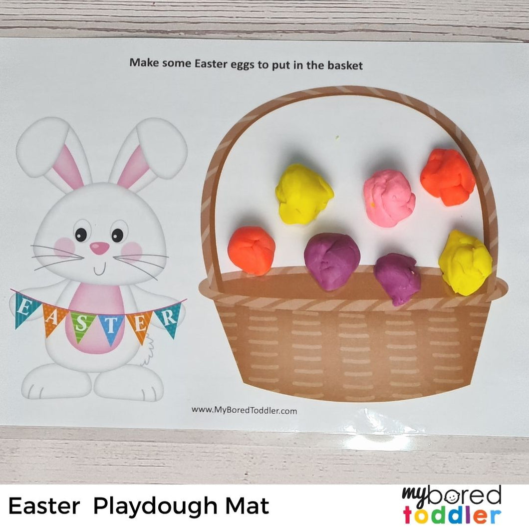 Easter Playdough Mat (fill the basket) FREE