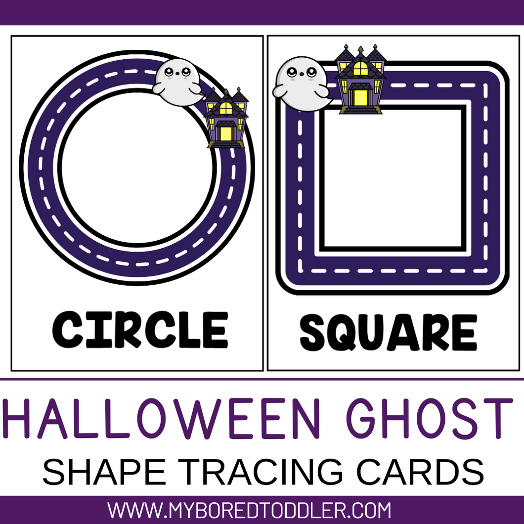 Halloween Ghost  Shape Tracing Cards