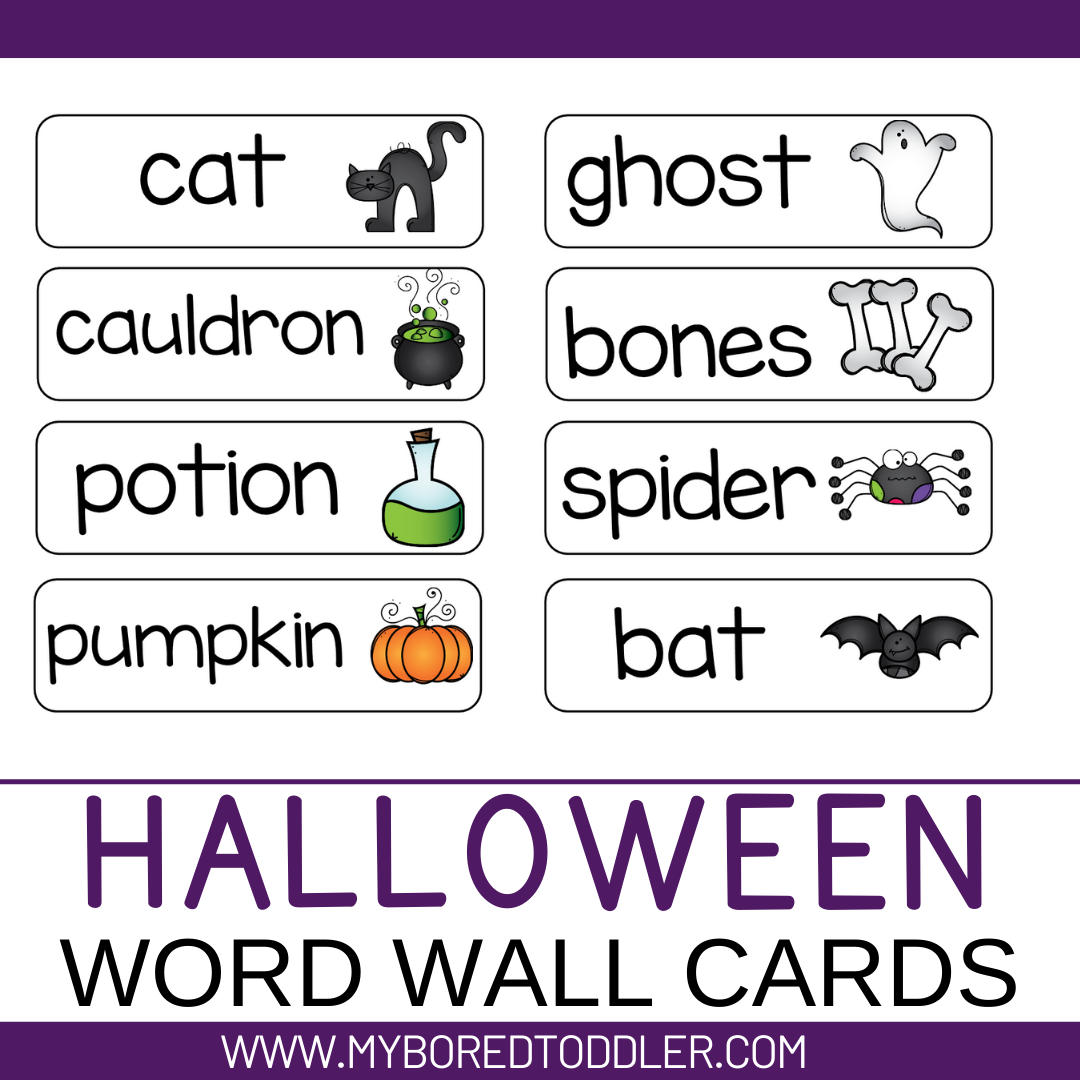 Halloween Word Wall Printables My Bored Toddler Halloween word wall printables my bored toddler