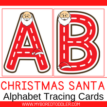 Load image into Gallery viewer, SANTA - ALPHABET TRACING CARDS Lowercase &amp; Uppercase
