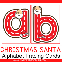 Load image into Gallery viewer, SANTA - ALPHABET TRACING CARDS Lowercase &amp; Uppercase
