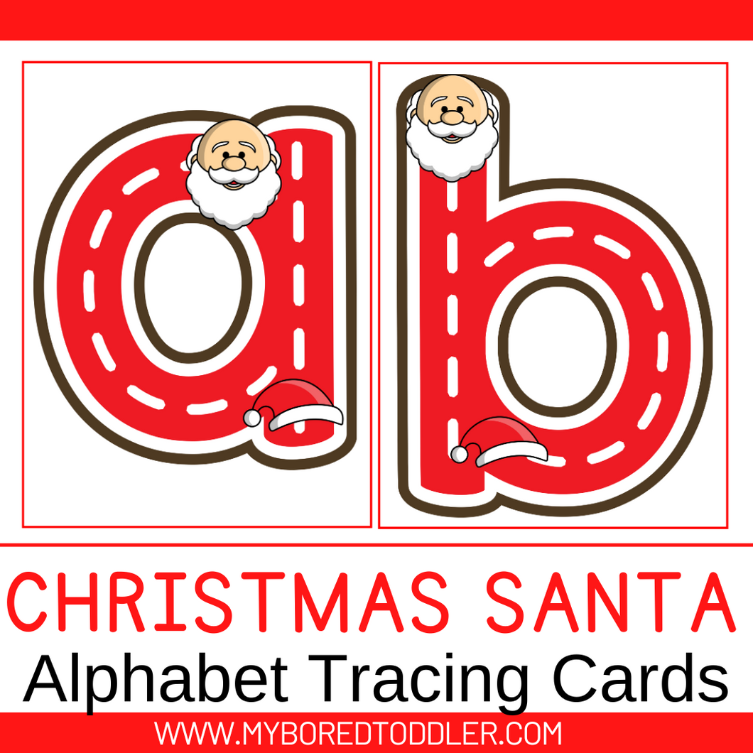 SANTA - ALPHABET TRACING CARDS Lowercase & Uppercase