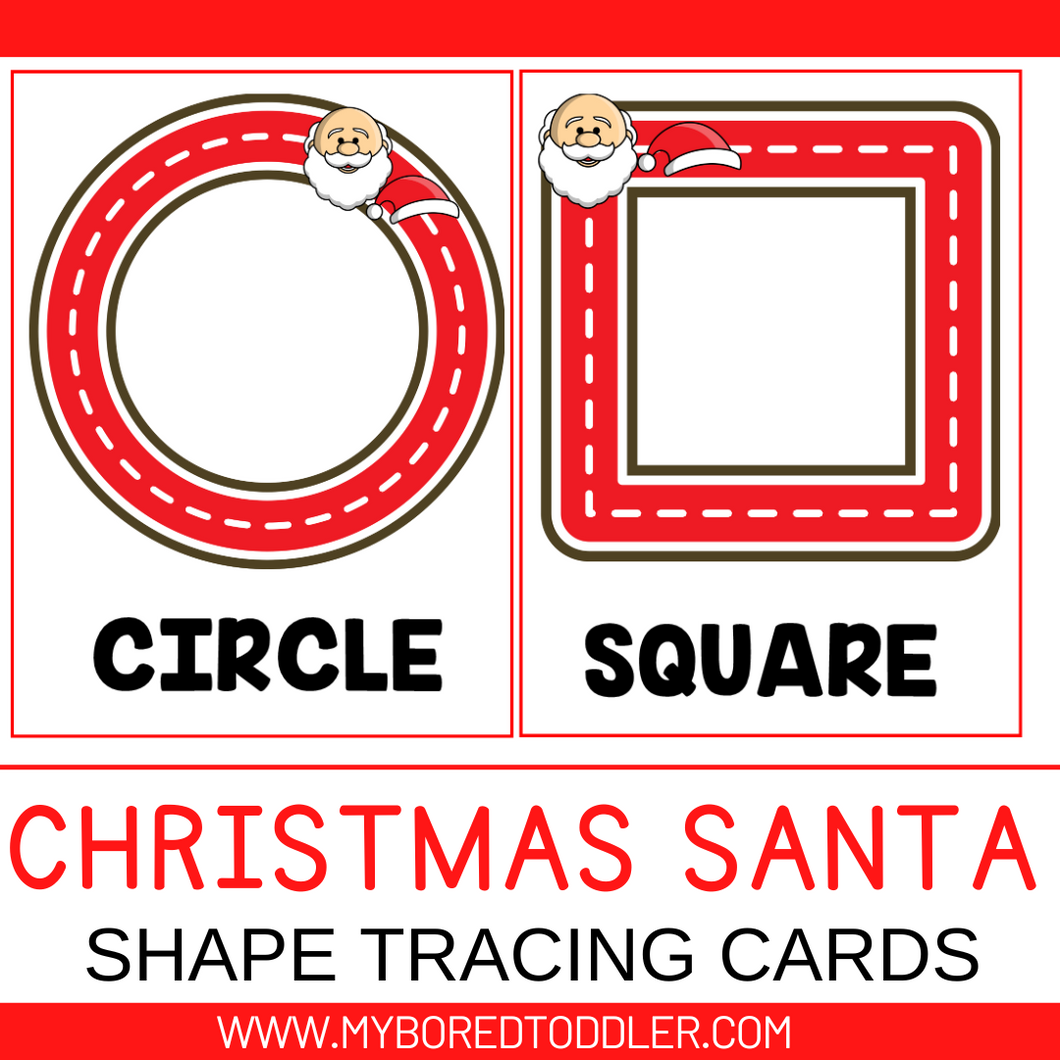 SANTA Christmas Shape Tracing Cards