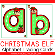 Load image into Gallery viewer, CHRISTMAS ELF - ALPHABET TRACING CARDS Lowercase &amp; Uppercase
