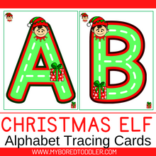 Load image into Gallery viewer, CHRISTMAS ELF - ALPHABET TRACING CARDS Lowercase &amp; Uppercase
