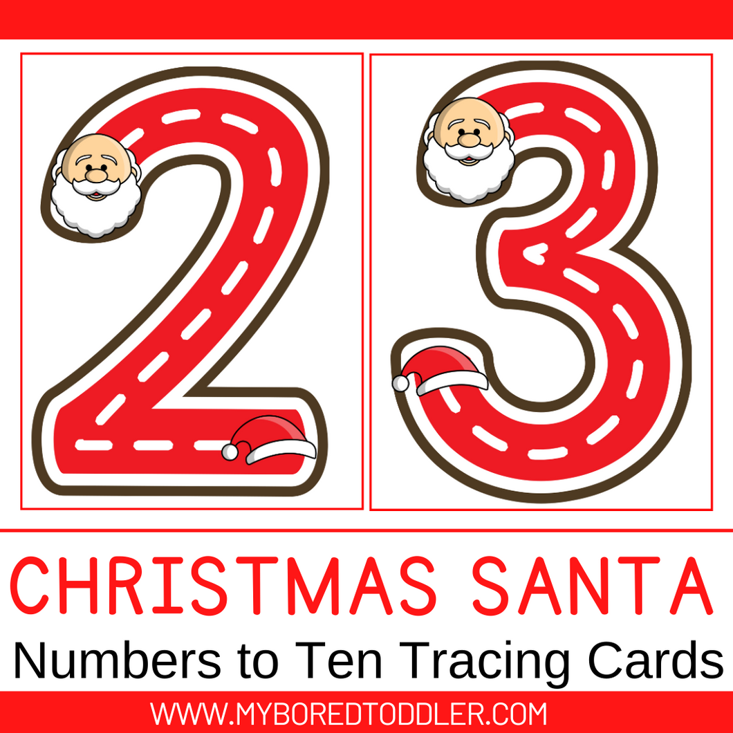 SANTA CHRISTMAS - Number Tracing Cards 0-10