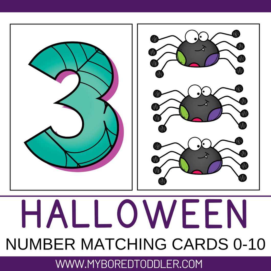 Halloween Counting Number Matching Cards 0 -10 Large