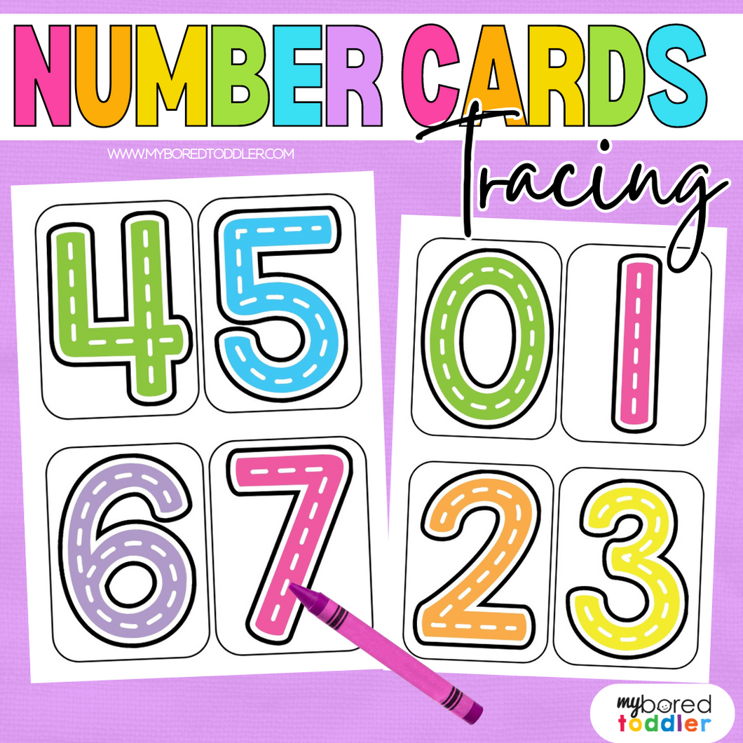 Number Tracing Cards 0-10 Color
