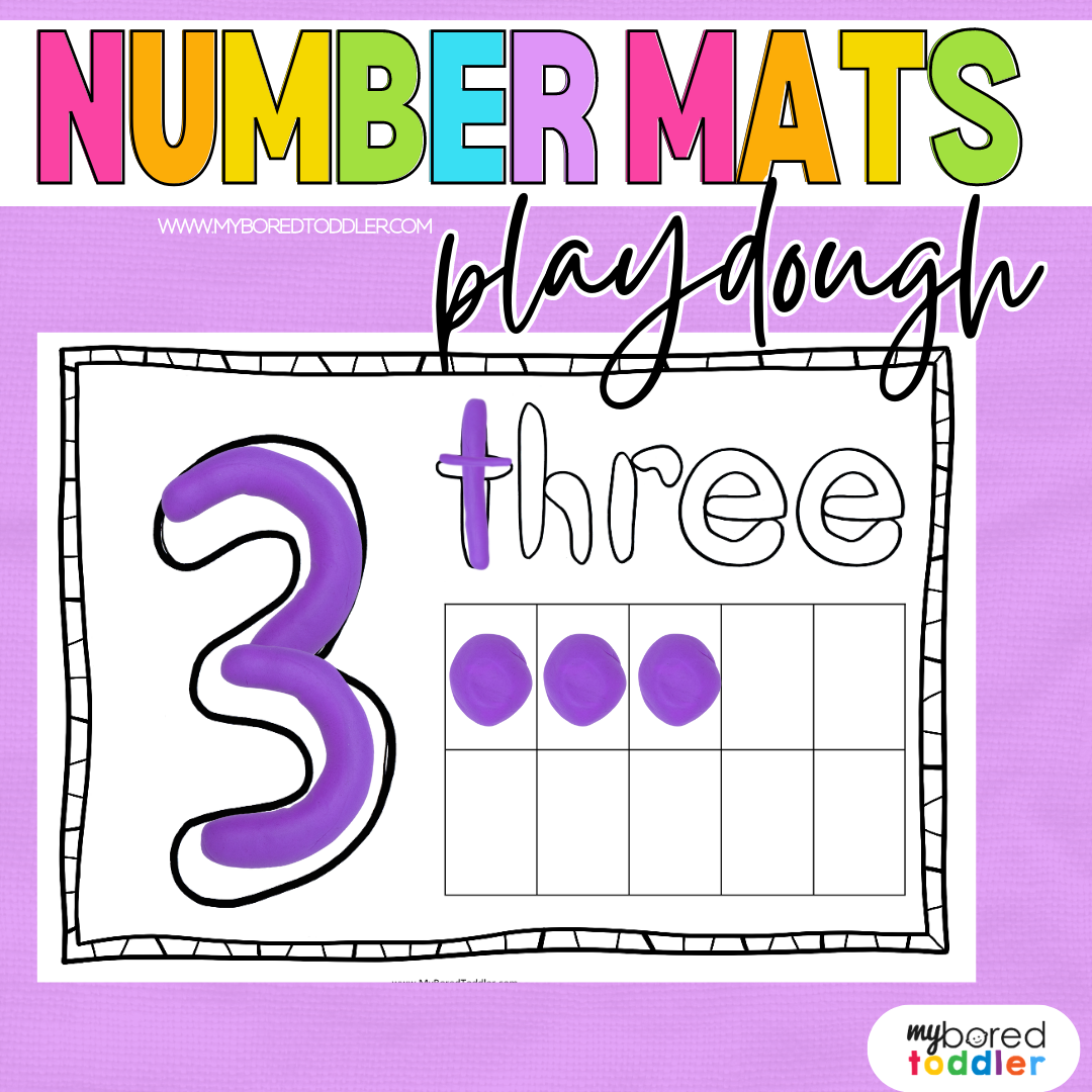 Number Playdough Mats Black and White 0-10