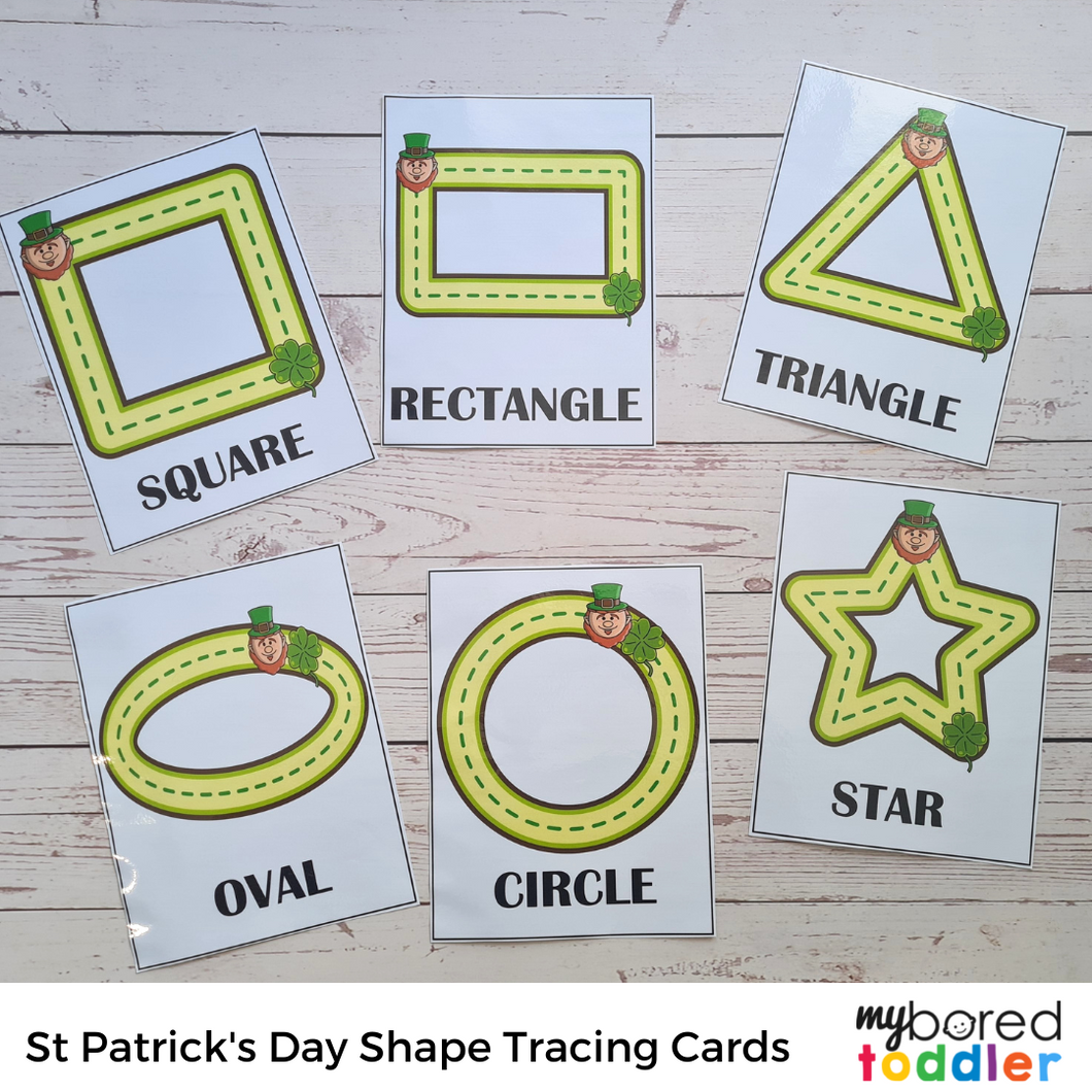 St Patrick's Day Shape Tracing Cards