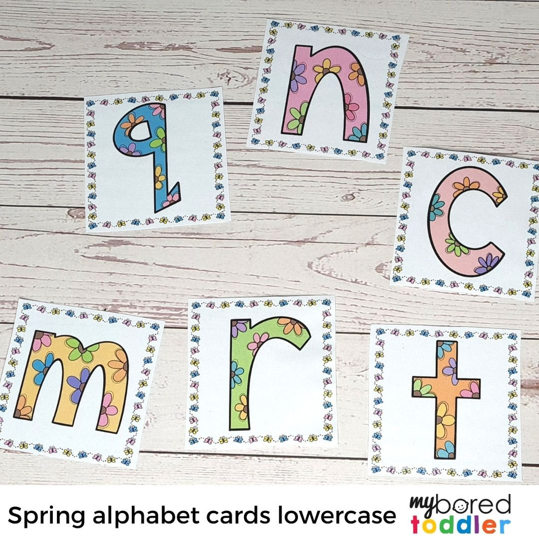 Spring Tracing Alphabet Cards - Lowercase