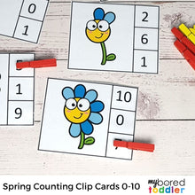 Load image into Gallery viewer, Spring Counting Clip Cards - Zero to Ten
