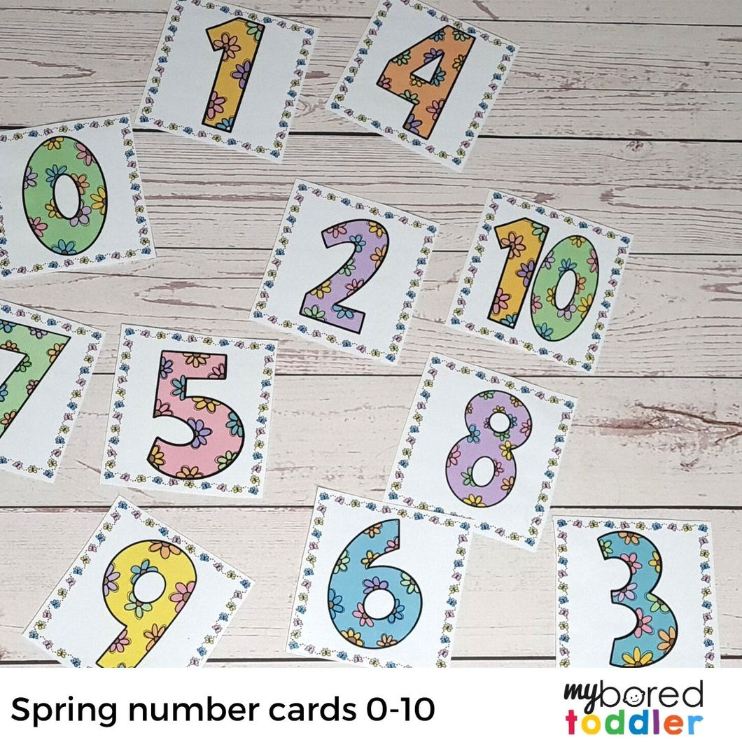 Spring Number Cards Zero to Ten